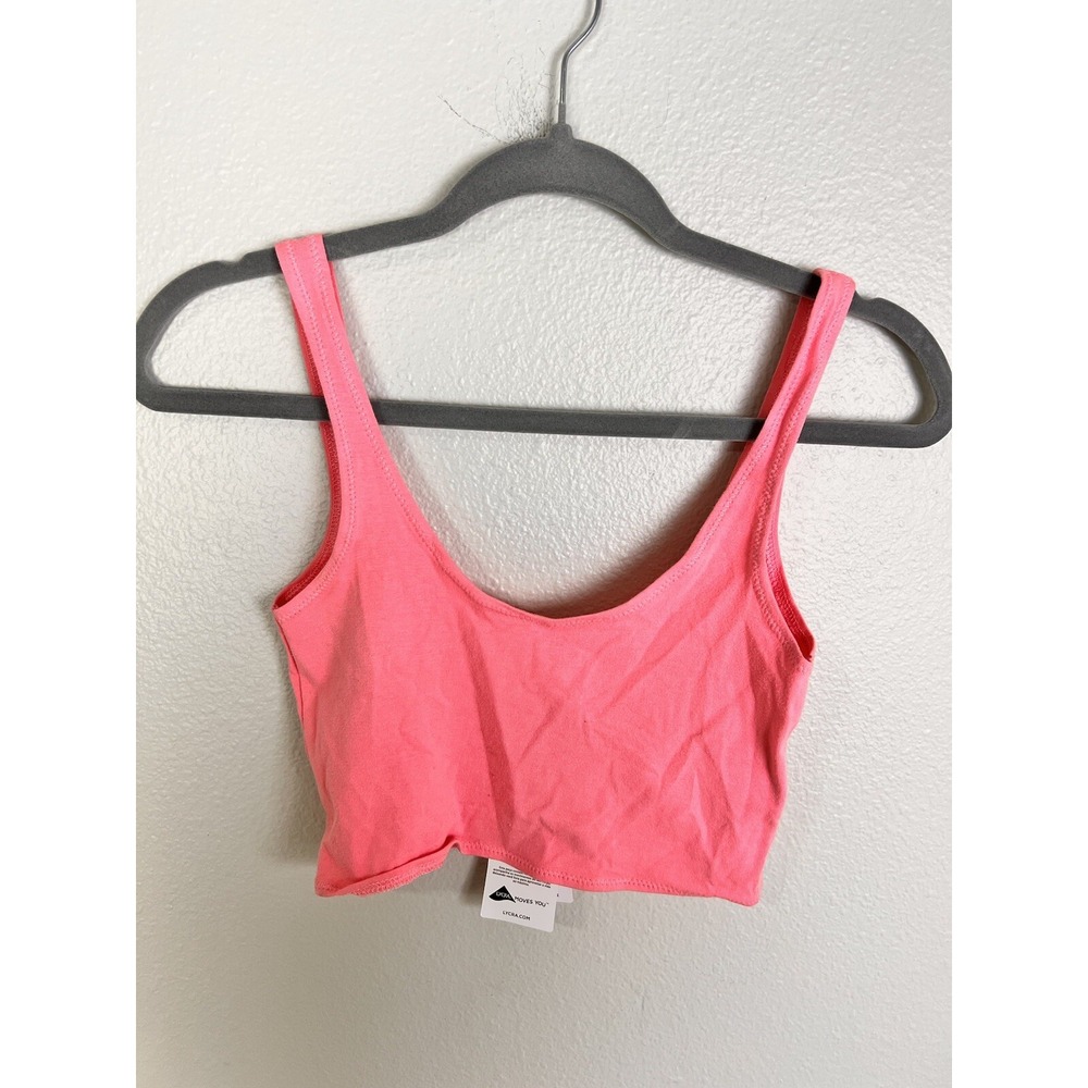 Topshop Women's Petite Size 4 Sleeveless Cropped Tank Top‎ Summer Festival Pink